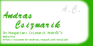 andras csizmarik business card